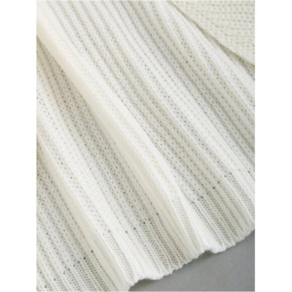 Women's Cropped Knitted Cardigan Open Front Long Sleeve Cute Top - Picture 5 of 6